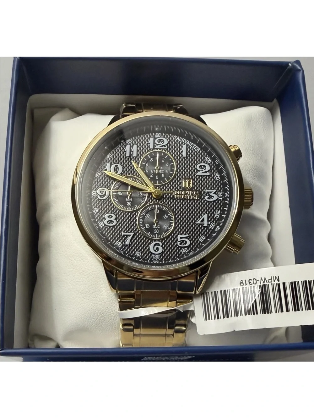 Invicta Gold Tone Men’s Chronograph Watch with Black Dial